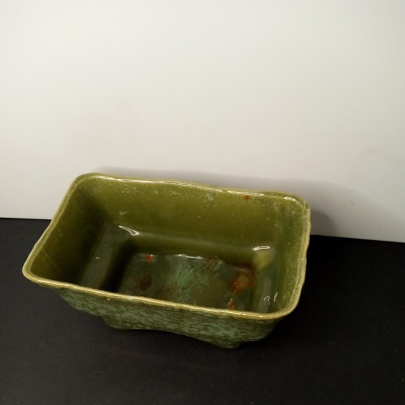 Vintage Brush Pottery Green Sponge White Planter 405-6 USA - Picture 4 of 13